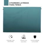 2 Paredes Laterais para Tenda 3x3 m Parede Lateral de Substituição de Tecido Oxford com Janela 300x200 cm Verde