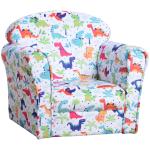 Poltrona para Crianças acima de 3 Anos com Desenhos de Foguete Estrutura de Madeira e Estofado em Flanela 50x39x44 cm Multicor
