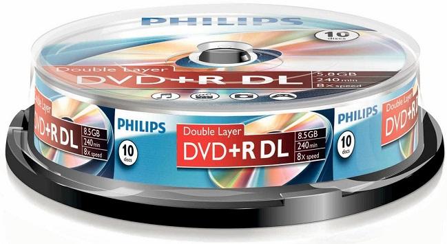 Pack 10x DVD+R 8.5GB Dual Layer 8x - PHILIPS