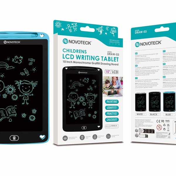 Tablet de Escrita LCD para Crianças - 10'' Polegadas, DRAW-03 Azul