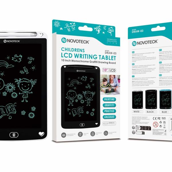 Tablet de Escrita LCD para Crianças – 10” Polegadas, DRAW-03 Branco