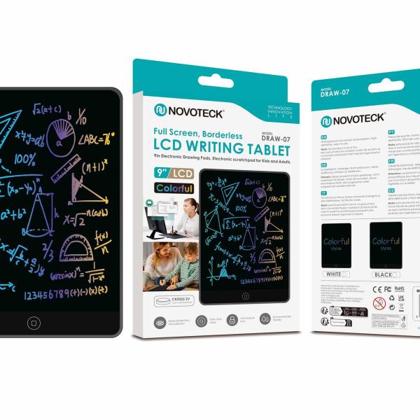 Tablet de Escrita LCD 9″ Novoteck DRAW-07 – Colorido, Leve e Ecológico