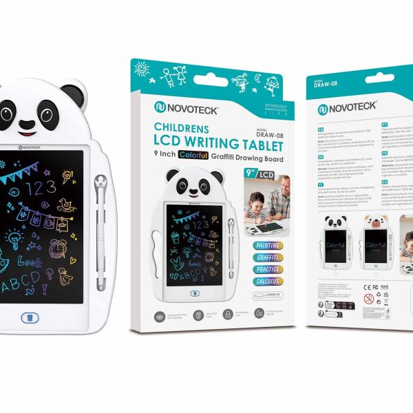 Tablet de Escrita LCD Infantil 9” Polegadas – Cores Vivas, Design de Panda DRAW-08