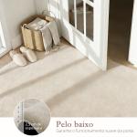 Tapete para Sala de Estar 120x160 cm Tapete Lavável à Máquina Pelo Longo Macio Estilo Moderno Creme