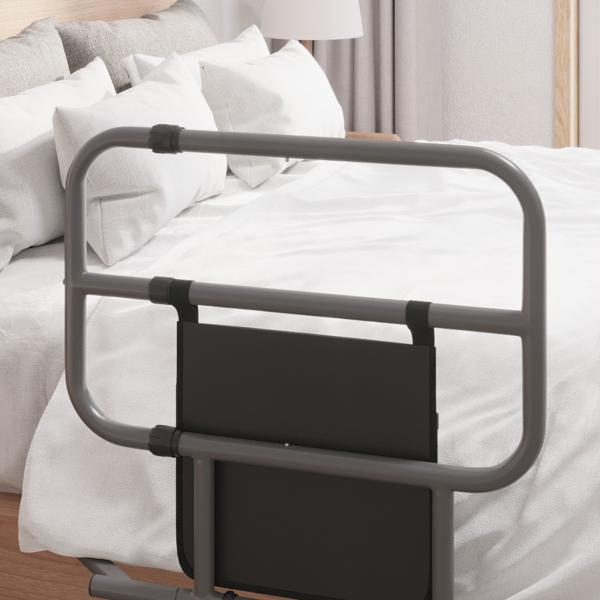 Grade para Cama Adulto Guarda de Segurança para Cama Dobrável com Bolso de Armazenamento 61x66x55 cm Cinza