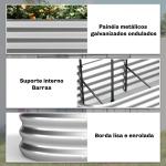 Caixa de Plantio Grande com Cobertura de Estufa e Rede Fundo Aberto para Jardim Terraço 200x60x103 cm Prateado