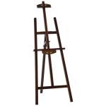 Cavalete para Pintura de Madeira Inclinável 90° com Suporte Tripé e Pincel 51,5x71,5x134,5cm Marrom