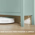 Sapateiro Estreito com 4 Compartimentos e Puxadores de Couro PU para Corredor e Hall 105x24x95,5 cm Verde Claro