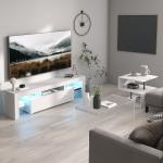 Mesa de Apoio com Forma de S Compartimentos Abertos 2 Níveis Desenho Elegante 50x50x50cm Branco