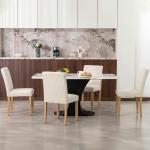 Conjunto de 4 Cadeiras de Jantar Cadeiras Modernas para Cozinha Encosto Alto Estofadas em Veludo Assento Acolchoado 44x56x90 cm Bege