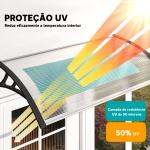 Cobertura para Portas e Janelas 110x60 cm com Painéis de Policarbonato e Barra de Alumínio Transparente