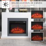 Lareira Elétrica 1800 - 2000W com Controle Remoto Chama Ajustável Termostato Temporizador Semanal e Proteção contra Superaquecimento 113x26,6x87,5cm Branco