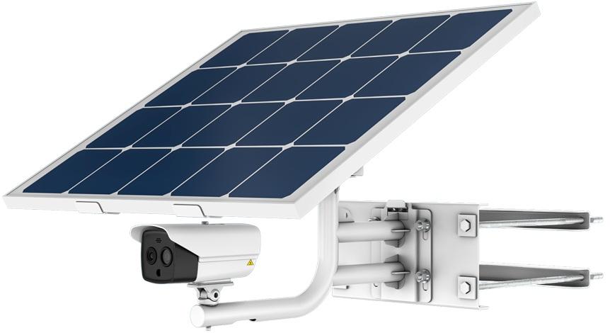 Câmara de Vigilância IP Térmica Dual Solar Bullet 4G 4Mpx 3.6 - 4.3mm c/ Painel Solar 80W - HIKVISION