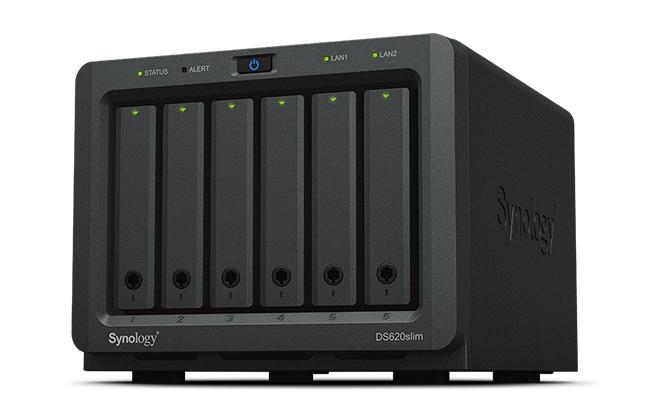 NAS DiskStation DS620SLIM J3355 Ethernet LAN PC (Preto) - SYNOLOGY