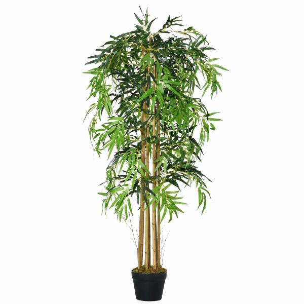 Bambu Artificial 150cm com Vaso Decorativo Planta Sintética Realística Ø18x150 cm Verde
