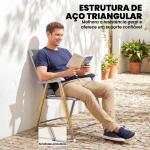 Conjunto de 4 Cadeiras de Campismo Dobráveis Cadeiras de Jardim com Tecido Textilene Respirável 58x62x97 cm Cinza Claro