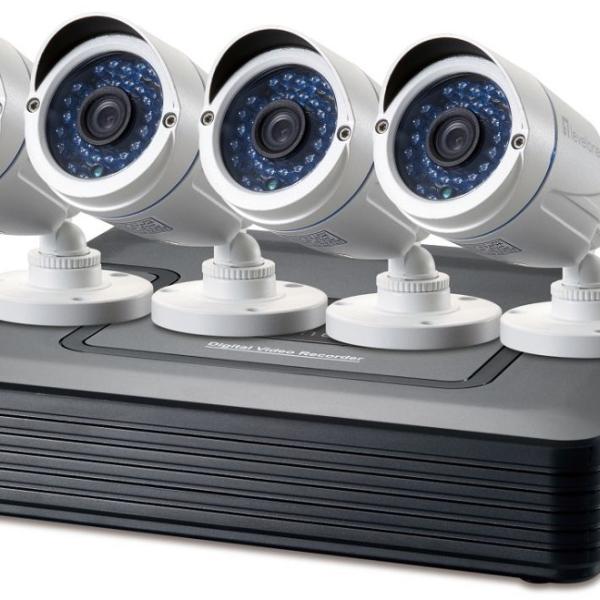 Pack Vigilância (4x Camaras 2Mpx IP66 Wi - Fi + 1x Gravador DVR 4 Canais) - LEVEL ONE