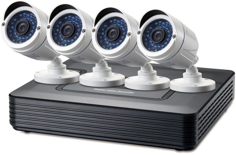 Pack Vigilância (4x Camaras 2Mpx IP66 Wi - Fi + 1x Gravador DVR 4 Canais) - LEVEL ONE