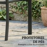 Conjunto de Mesa e Cadeiras com 3 Peças Conjunto de Jardim 2 Cadeiras de Textilene e Mesa de Vidro Cinzento Claro
