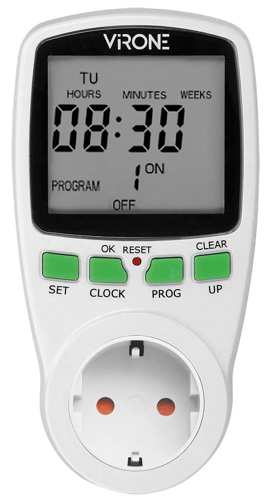 Temporizador Diário/Semanal 3680W 16A c/ Display - VIRONE