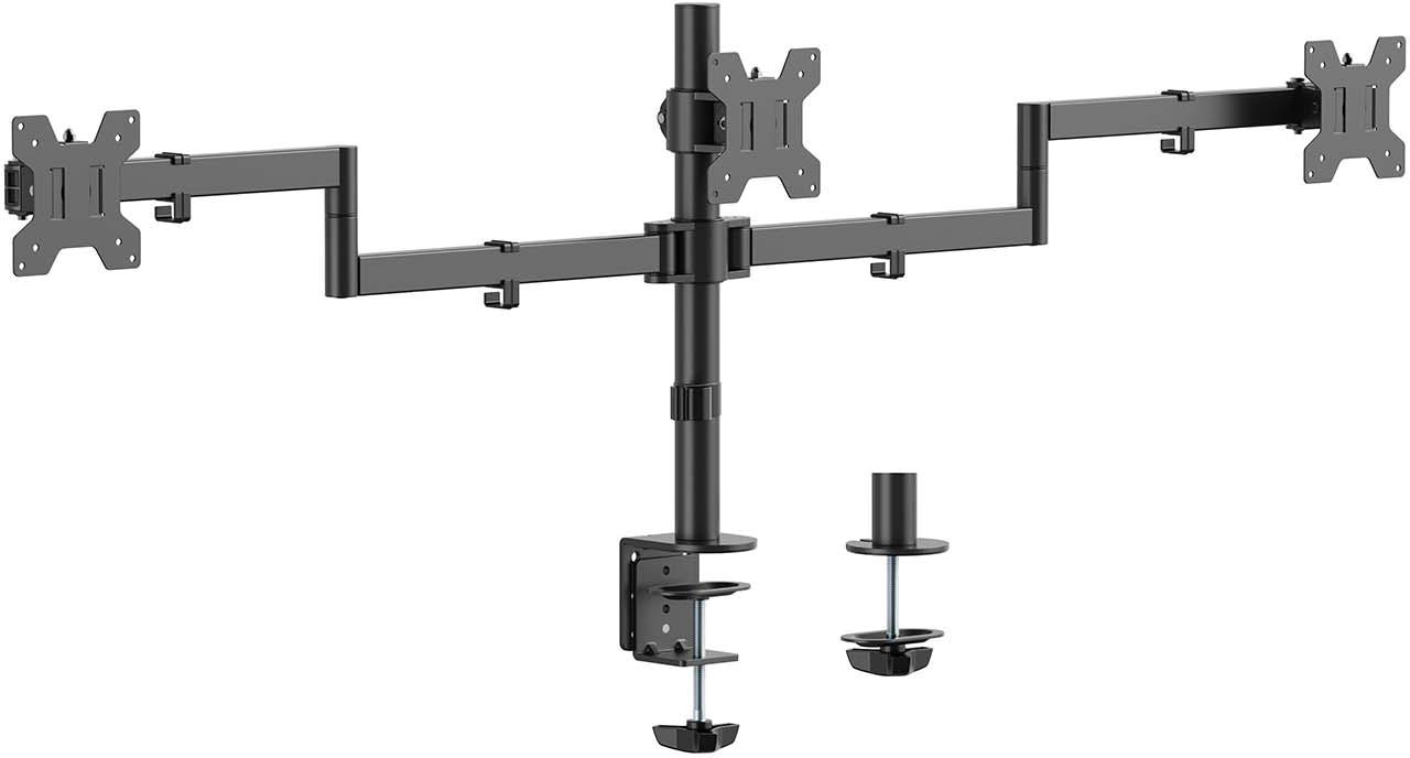 Suporte de Mesa Inclinável p/ 3 Monitores 10Kg 13 - 27 - AISENS