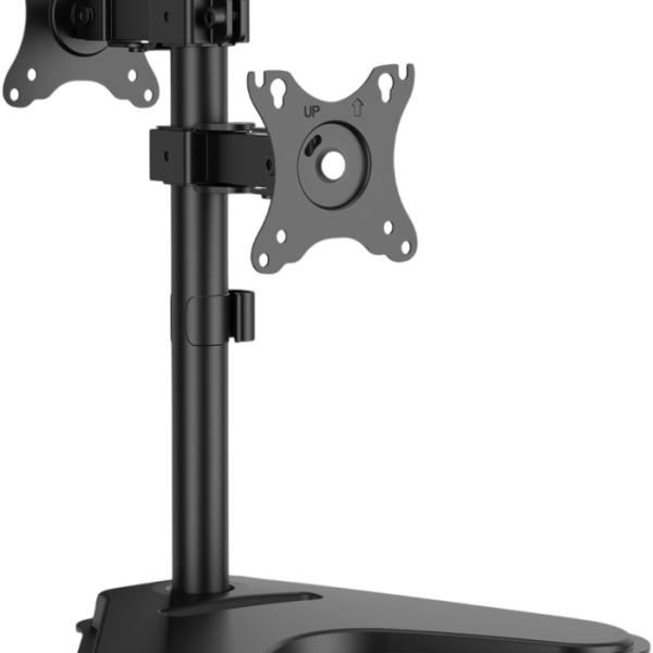 Suporte de Mesa c/ Inclinação/Rotação p/ 2 Monitores 17~32 (Preto) - AISENS