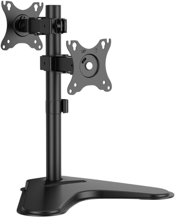 Suporte de Mesa c/ Inclinação/Rotação p/ 2 Monitores 17~32 (Preto) - AISENS