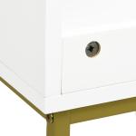 Móvel para Lavatório Pousar Moderno com 2 Portas e Pés de Aço 60x30x65 cm Branco e Dourado