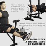 Banco de Pesos Multi Funcional Banco de Musculação Ajustável em 6 Posições 180x134x200cm Prata e Preto