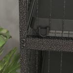 Gaiola para Roedores 80x52x128 cm Casa de 4 Alturas com Rampas Suspensa Rede Bandeja Removível Rodas Cinza Escuro