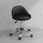 Banco com Rodas Banco Giratório com Altura Ajustável Cosmética Dentista Cabeleireiro Ø50x63 - 83 cm Preto