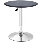 Mesa de Bar com Altura Ajustável Giratória 360° com Base Redonda Mesa Alta Moderna para Cozinha Ø63x67 - 93 cm Preto