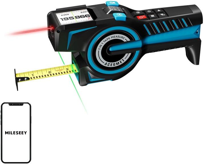 Medidor de Distância a Laser DTX 10 c/ Fita Métrica de 100 metros - MILESEEY