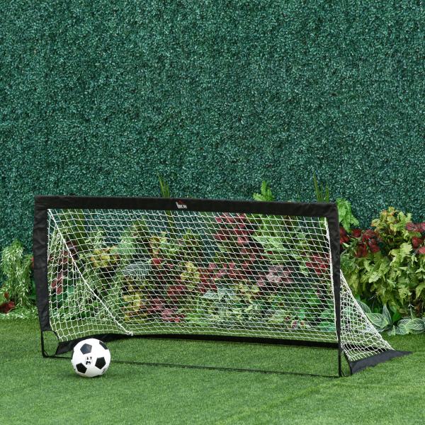 Balizas de Futebol Dobráveis para Crianças e Adultos com Saco de Transporte para Exterior Treino 183x90x90 cm Preto