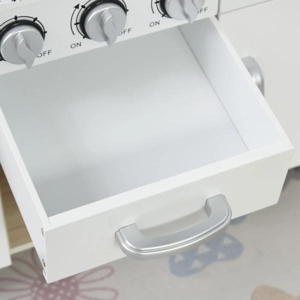conjunto de brinquedo de cozinha para crianças acima de 3 anos inclui acessorios 74x30x81cm Branco