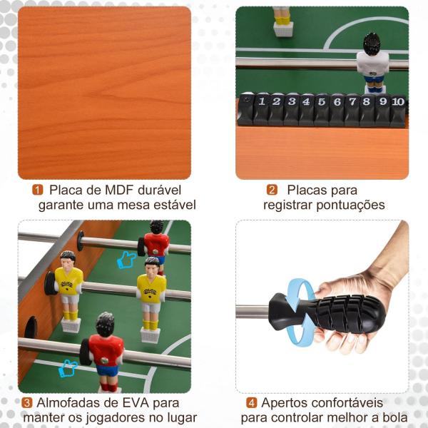 Matraquilho Profissional para Crianças e Adultos Mesa de Matraquilho com 8 Barras e 2 Bolas 122x61x80,7 cm Madeira