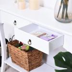 Mesa Tipo Consola para Sala de Estar Consola para Entrada com 2 Gavetas e Prateleira Inferior 100x33x75cm Branco