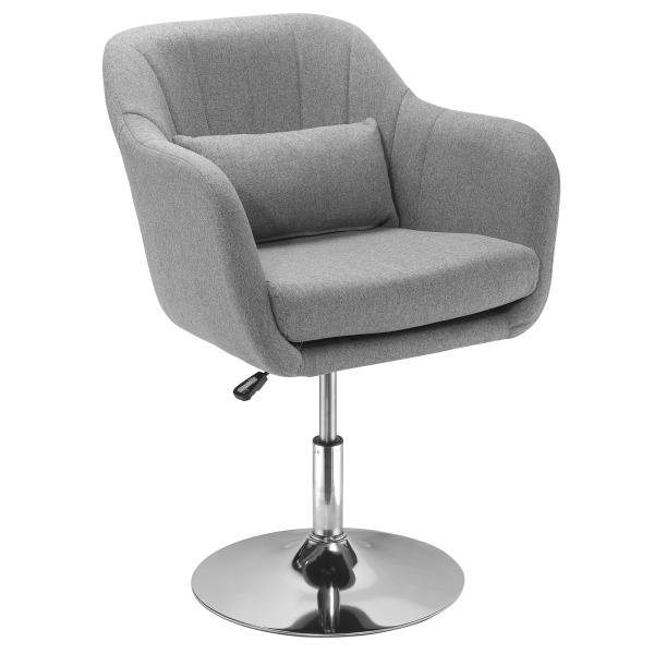 Cadeira de Escritório Operativa Giratória 360°com Altura Ajustável Apoio para os Braços e Almofada 60x60x79 - 91 cm Cinza