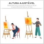 Cavalete de Pintura para Telas de Até 92 cm com Gaveta Altura Ajustável e Estrutura em H 43,5x43x150 - 190 cm Madeira