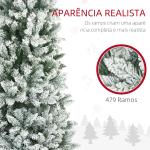 Árvore de Natal Artificial Coberta de Neve 180 cm com 479 Ramos e Suporte de Metal Árvore Natalícia para Sala Interior Verde
