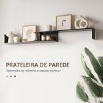 Móvel de TV Moderno Móvel para Televisores 153,6x25x42cm e Prateleira de Parede 150x14,5x16,3 cm Preto