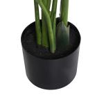 Planta Artificial de Decoração Planta Palmeira Artificial com Vaso 7 Folhas para Exterior e Interior Ø15x120cm Verde