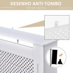 Cobertura para Radiador em MDF com Ripas e Prateleira Superior 151,5x19x82 cm Branco