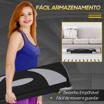 Step para Exercício Aeróbico Plataforma Step com Altura Ajustável em 3 Níveis com Carga Máxima 150kg para Exercício em Academia Casa 80x31x10 - 20cm Preto e Branco