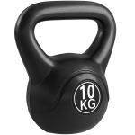 Peso Russo de 10 kg Kettlebell Preenchido de Areia com Punho Largo e Antiderrapante para Trenos em Casa e Ginásio 25x19x28 cm Preto