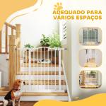 Barreira de Segurança para Cães com Largura Ajustável 74 - 94 cm e Extensão para Escadas e Portas Branco