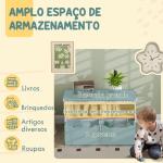 Organizador de Brinquedos Móvel de Arrumação Infantil com 2 Gavetas e Compartimento 80x30x45 cm Branco