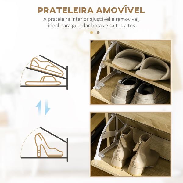 Sapateira Estreito com 2 Compartimentos e 2 Gavetas para 12 Pares de Sapatos 80x30x91,5 cm Carvalho