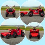 Quadriciclo Elétrico para Crianças com Reboque Bateria 6V de 18 - 36 Meses com Velocidade 2,5 km/h 106x41,5x48,5 cm Vermelho