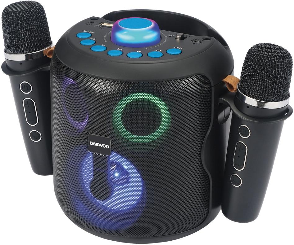 Coluna Portátil LED Bluetooth 15W DW3008 c/ 2 Microfones - DAEWOO